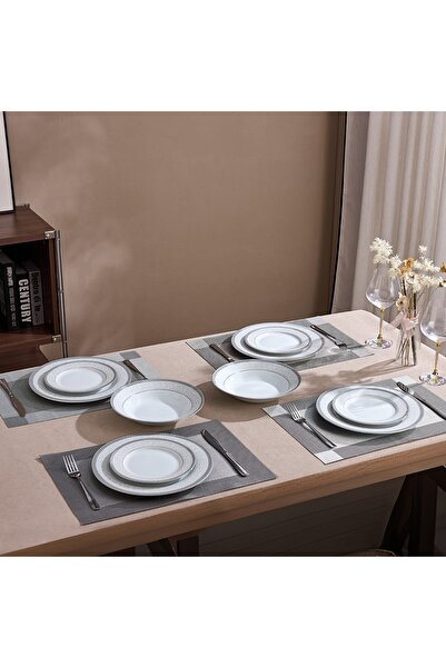 Malooki Royal Medallion Porcelain Dinner Set for 6 People 18 Pieces, Floral D...