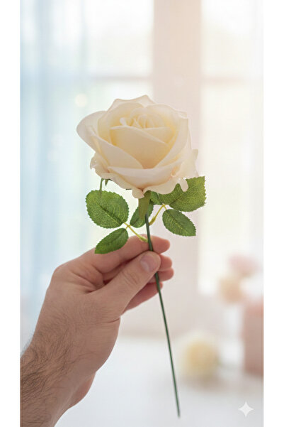 Şirin Tek Dal Yapay Gül - Dekoratif Hediyelik Çiçek