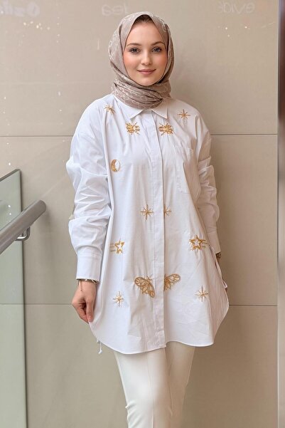 Ghisa Bead Embellished Pocket Detailed Shirt