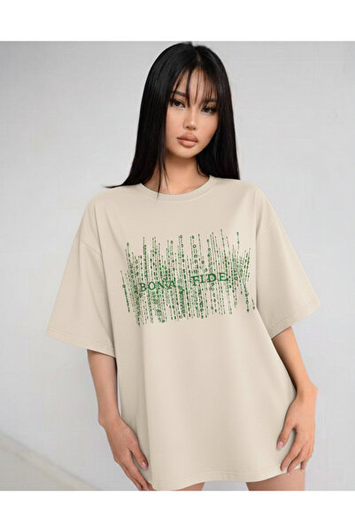 Mayer Butik Unisex Men/Women Bona Fide Printed Oversize Cotton Crew Neck T-Shirt