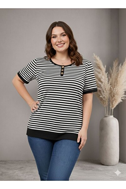 Vinola BÜYÜK BEDEN VİSKON PENYE KUMAŞ RAHAT KESİM YÜKSEK KALİTE BLUZ