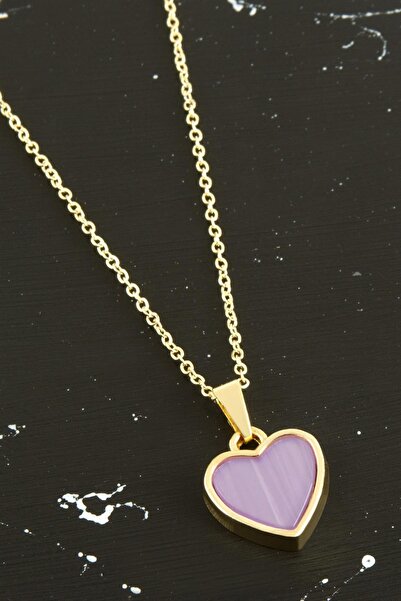 ZERO LAND Storozal Heart (12555) Polyester Necklace-Lilac