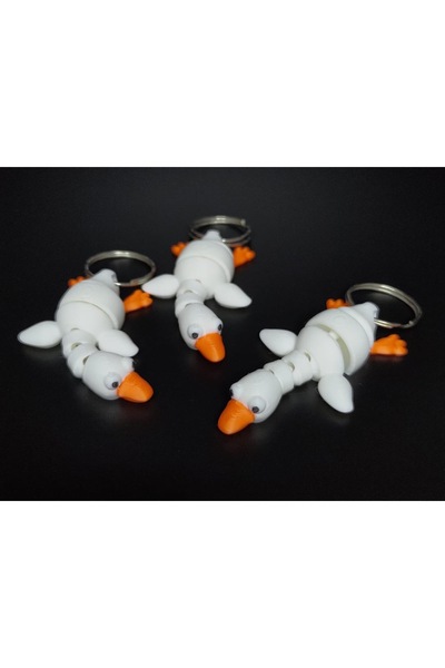 BİG Tasarım Beyaz hareketli ördek anahtarlık