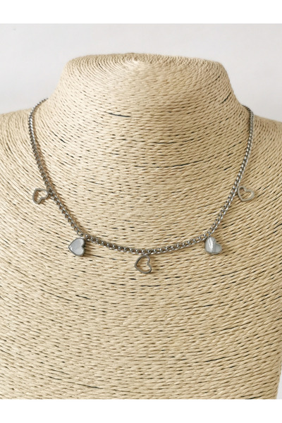 Halley Concept Heart Detailed Steel Chain Necklace