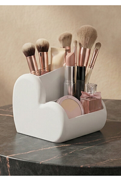 ENG.CO Horizontal Heart-Shaped Divided Makeup Table Organizer