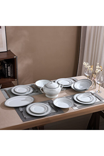 Malooki Royal Medallion Porcelain Dinner Set for 12 People 40 Pieces Floral D...