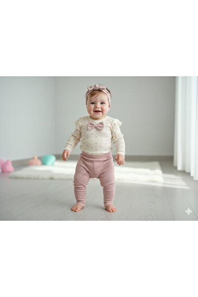 Nayinom Minik Kalpler Pamuklu Bebek Takımı - Fiyonk Detaylı & Ribanalı
