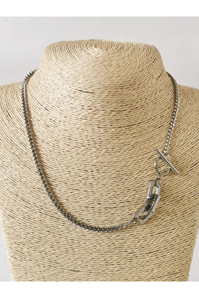 Halley Concept T-bar lock detailed unisex steel chain necklace