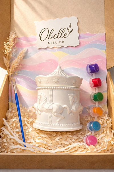 obelleatelier Atlı Karınca Taş Boyama Seti Açılabilir Kapaklı Dekoratif Kutu ...