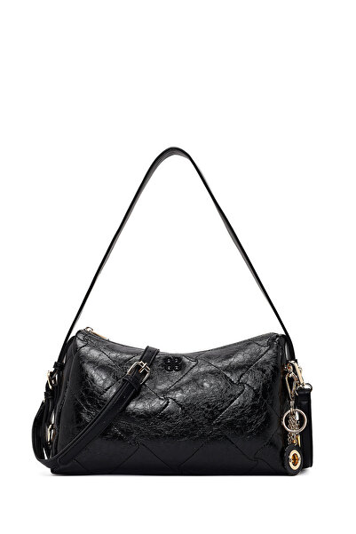 Derimod Women's Black Long Strap Charm Shoulder Bag 26Pbd262718