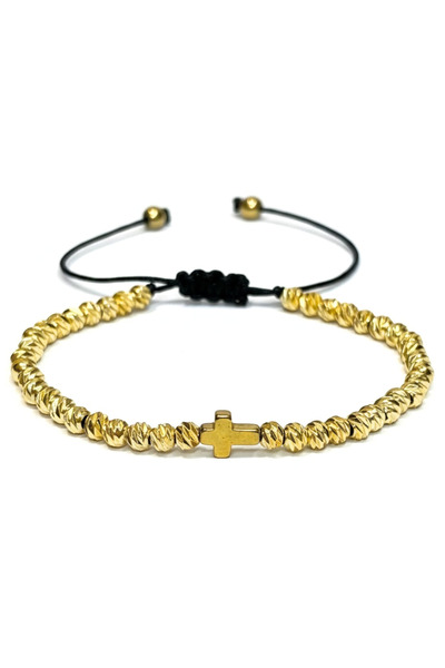 easyCTRL Adjustable Bracelet with Cross Pendant, Metal Elements, Universal Si...