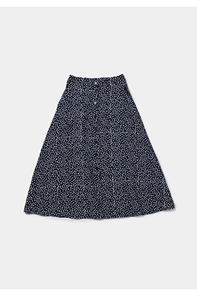 Colin's Maxi Length Printed Buttoned Women's Navy Blue Skirt