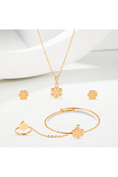 Generic طقم اطفال بديل الذهب زهرة صمم خصيصا للأميرات الصغار!