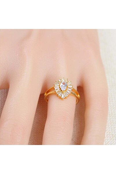 Generic خاتم بديل الذهب الدمعة المتلألئة - مقاس يأتي الخاتم مفتوح من الخلف ين...