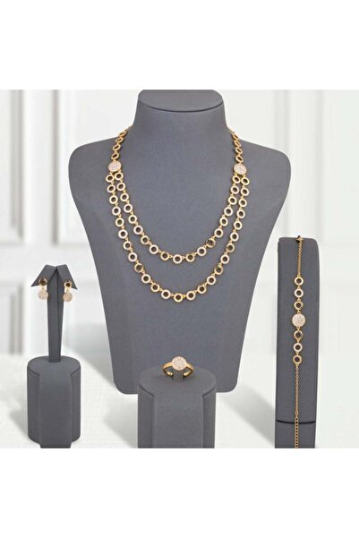 Generic طقم زركون بديل الذهب جدايل ترف