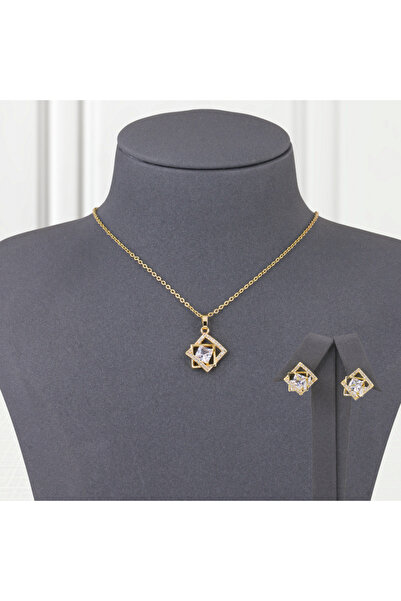 Generic طقم بديل الذهب تصميم هندسي ذهبي