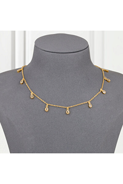 Generic شوكر بديل الذهب دمعة الزركون