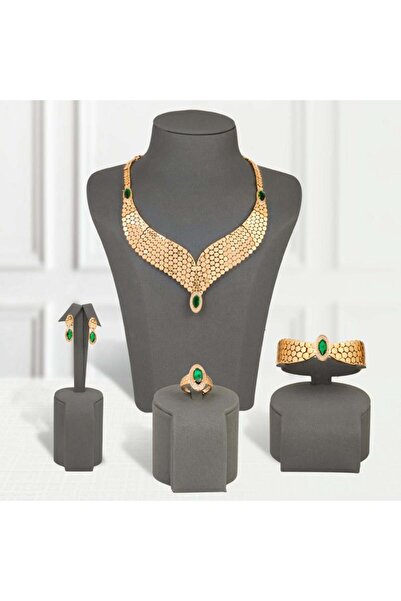 Generic طقم بديل الذهب جناح الصقر اخضر