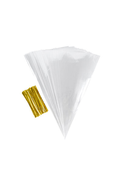 Choice Other Other S-50pcs 50Pcs Clear Cone Transprant Plastic Candy Bag Food...