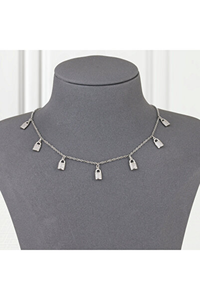 Generic شوكر بديل الذهب قفل الحب فضي