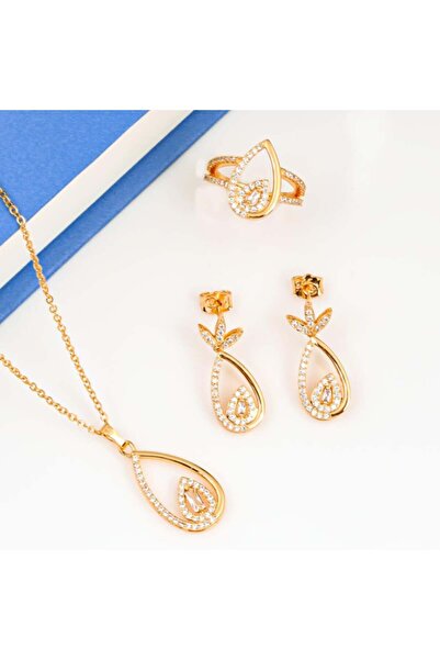 Generic طقم دموع الزركون بديل الذهب