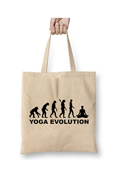 Toyaso Yoga Evolution Nameste Evolution White Tote Bag Long Handle Shopping B...