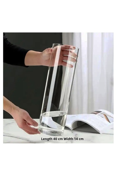 Paşabahçe Vază cilindrică din sticlă, decorativă, perforată, realizată manual...