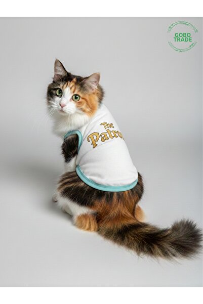 Gobo قميص أبيض اللون مكتوب عليه The Patron للقطط والكلاب مقاس XSMALL/XS/مقاس 0