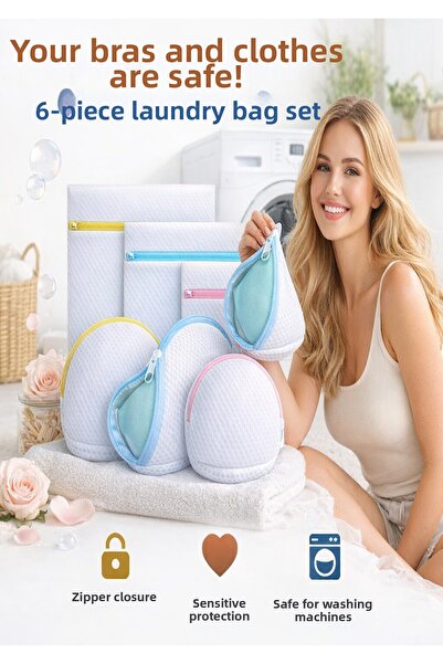 MorPort شبكة غسيل الملابس الملونة بثلاثة أقسام مع سحاب، وشبكة غسيل الملابس ال...