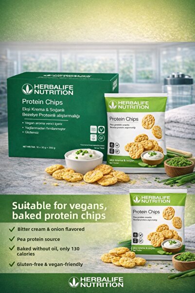 Herbalife Protein Chips Sour Cream & Onion High Protein Gluten-Free Healthy S...