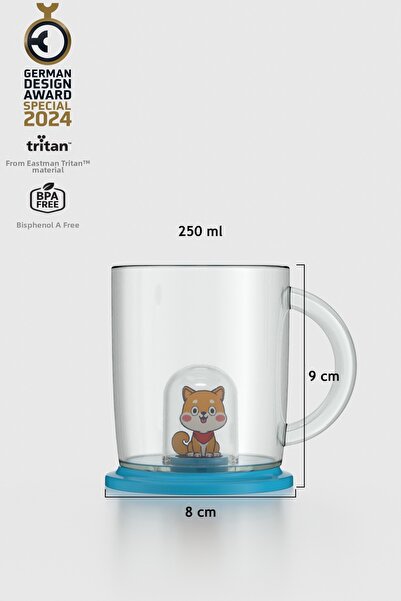 Renga Joy Cat Figured 250 ml Tritan Cup with Handle 222053 Blue