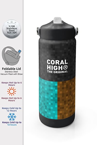 Coral High Craft Patterned Steel Thermos with Folding Spout 650 ml 38316
