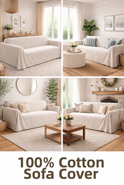 perde plus Органичен суров ленен покрив за диван, покривало за диван, покрива...