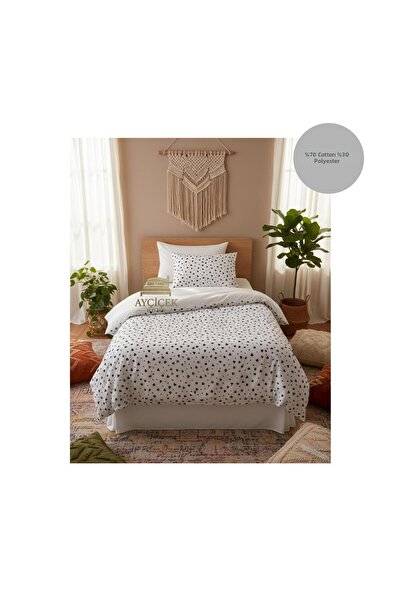 ayçiçek home Single Bedding Set 100/200 Fitted Sheet Quilt Size 140/210 Custo...