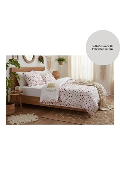 ayçiçek home Single Bedding Set 100/200 Fitted Sheet 150/215 Quilt Size Custo...