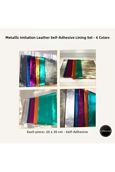 KumaşEvi 6 Colors |   Metallic Faux Leather Self-Adhesive Covering Set 20X30 cm