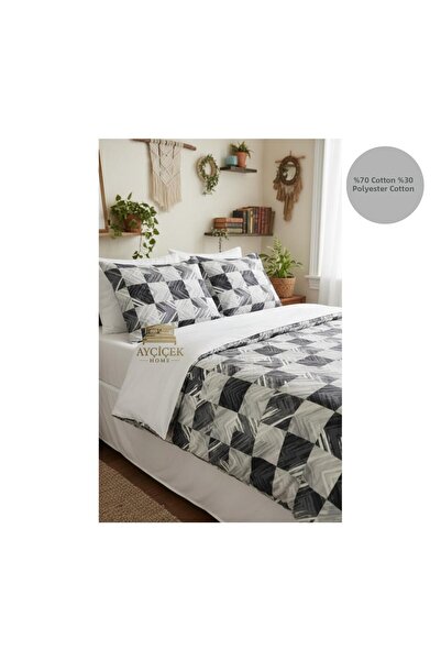 ayçiçek home Single Bedding Set 100/200 Non-Elastic Bed Sheet 150/215 Quilt S...