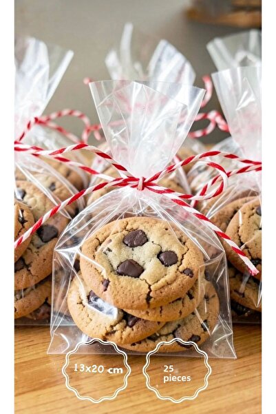 SSCglow Γυαλιστερό διαφανές σακουλάκι ζελατίνης χωρίς ταινία και κόκκινο-λευκ...