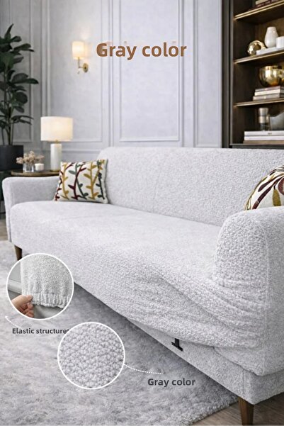 Bright Home Husă de scaun elastică Buklet Bohemian pentru 3 persoane, anti-al...