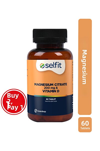 Selfit سيترات المغنيسيوم 200 مجم وفيتامين د 60 قرصًا