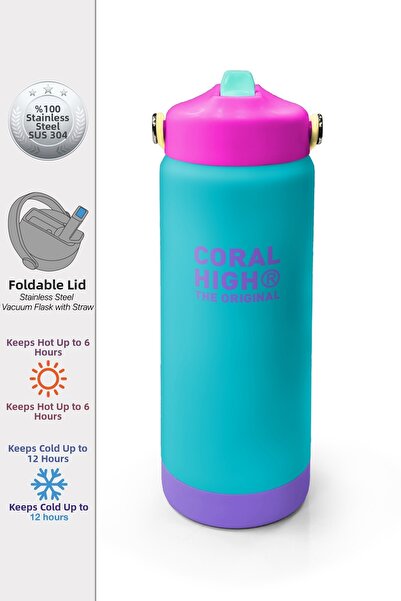 Coral High Colorful Folding Spout Steel Thermos 650 ml 38347
