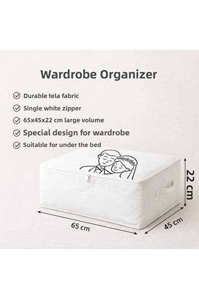 YELLOW STARY HOME DECOR Dowry Box 65X45X22 cm Single Zippered Under-Bed Stora...