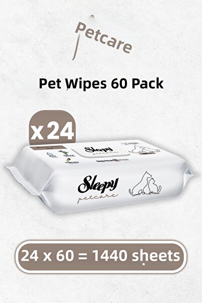 Sleepy منشفة مبللة للحيوانات الأليفة من بيتكير 60 × 24 قطعة (1440 ورقة)