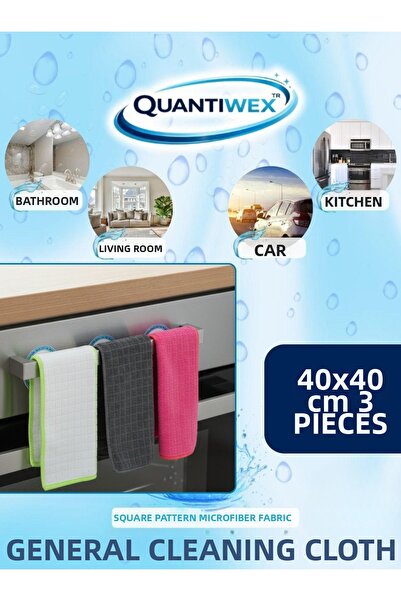 Quantiwex 40X40 3-Piece Microfiber Glass Cloth – Non-Marking Magic Cleaning &...