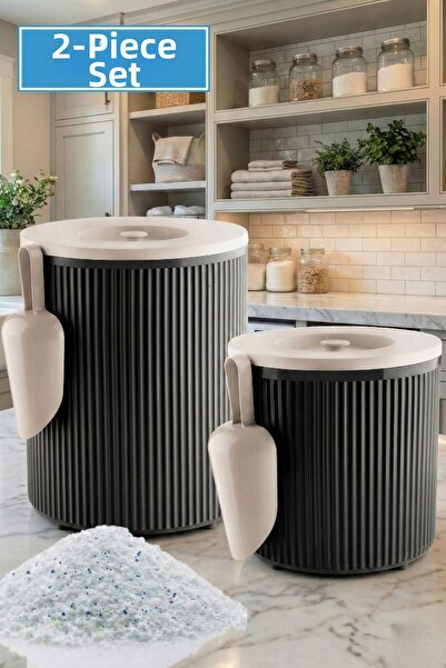 GLUS 2 قطعة مسحوق و قرص صندوق تخزين المنظفات حاوية تخزين المنظفات