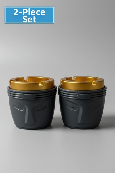 LE PARİS Σετ 2 διακοσμητικών τασάκια χωρίς άρωμα με φιγούρες προσώπου - Μοντέ...