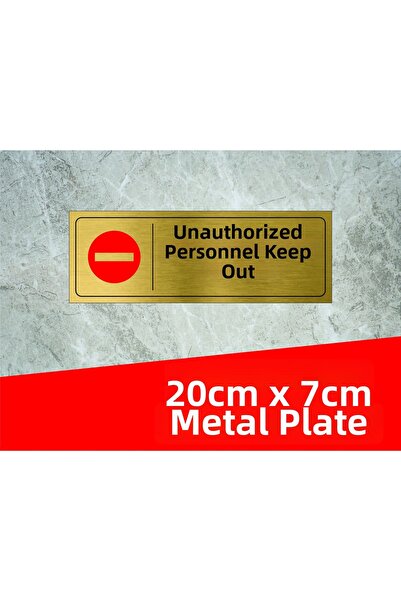 sıradışıhediyem الموظفون محظورون من الدخول الخارجي، ورقة معدنية ذهبية مكتوبة ...