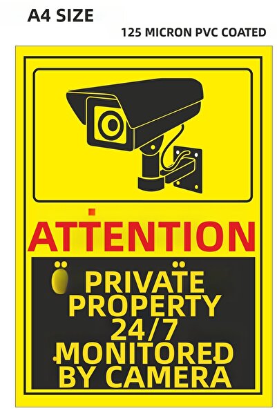 ünalgrup Private Property 24/7 Camera Recording A4 Foil Printing Warning Sign...