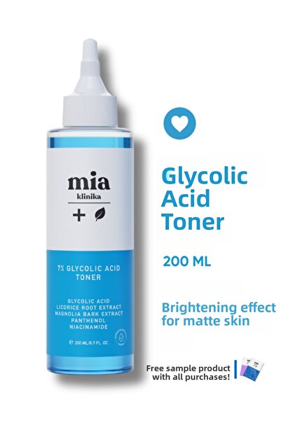 mia klinika Purifying and Pore Tightening Tonic with 7% Glycolic Acid 200 ml