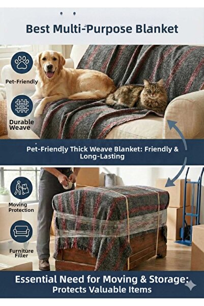 LOVYCO بطانية للكلاب والقطط محبوكة مقاومة للتمزق - تغليف مغلف